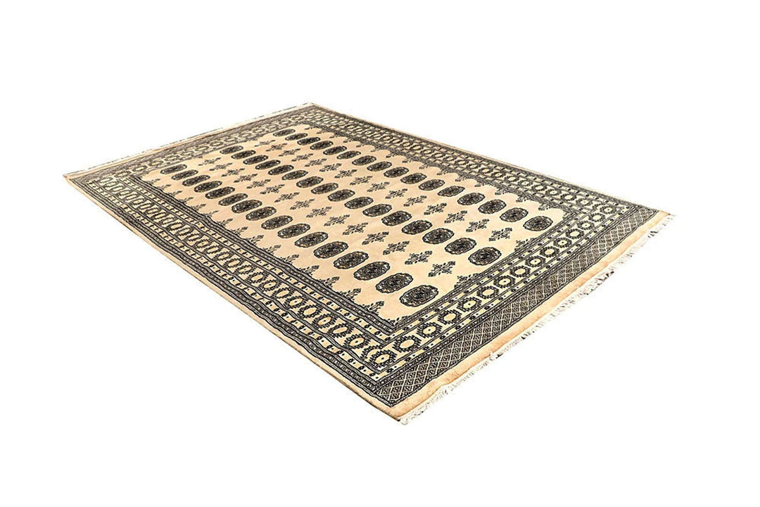 Brown Pakistani Bokhara Rug 5' 11" x 8' 10" Hand-Knotted | No. QA90553