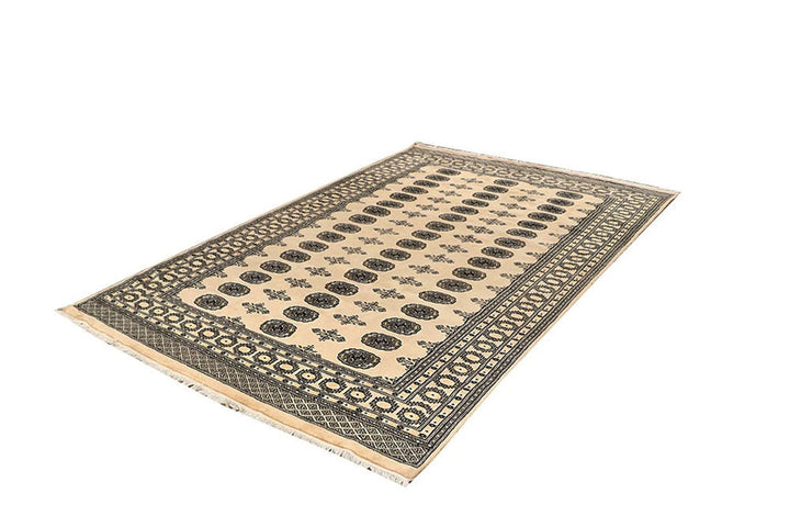 Brown Pakistani Bokhara Rug 5' 11" x 8' 10" Hand-Knotted | No. QA90553