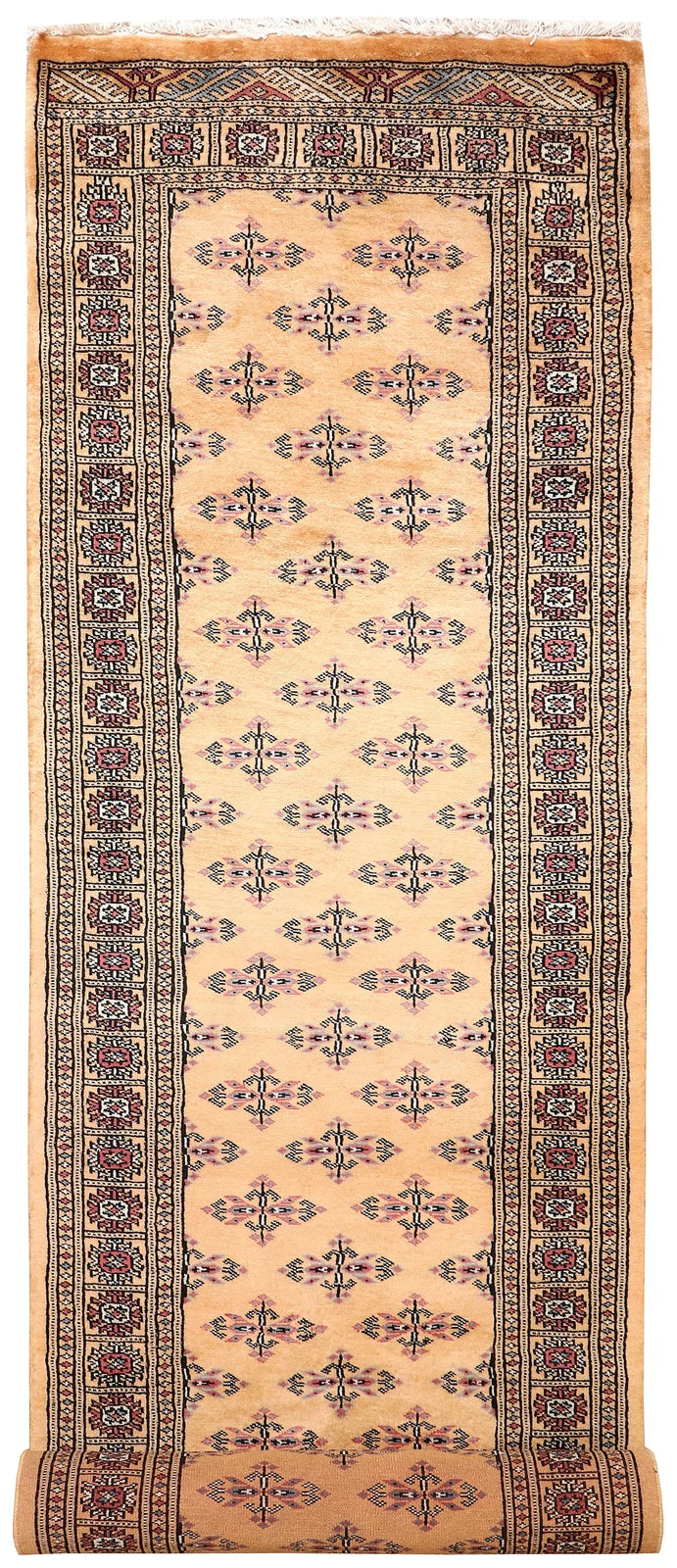 Brown Pakistani Butterfly Rug 2' 7" x 10' 4" Hand-Knotted | No. QA90944