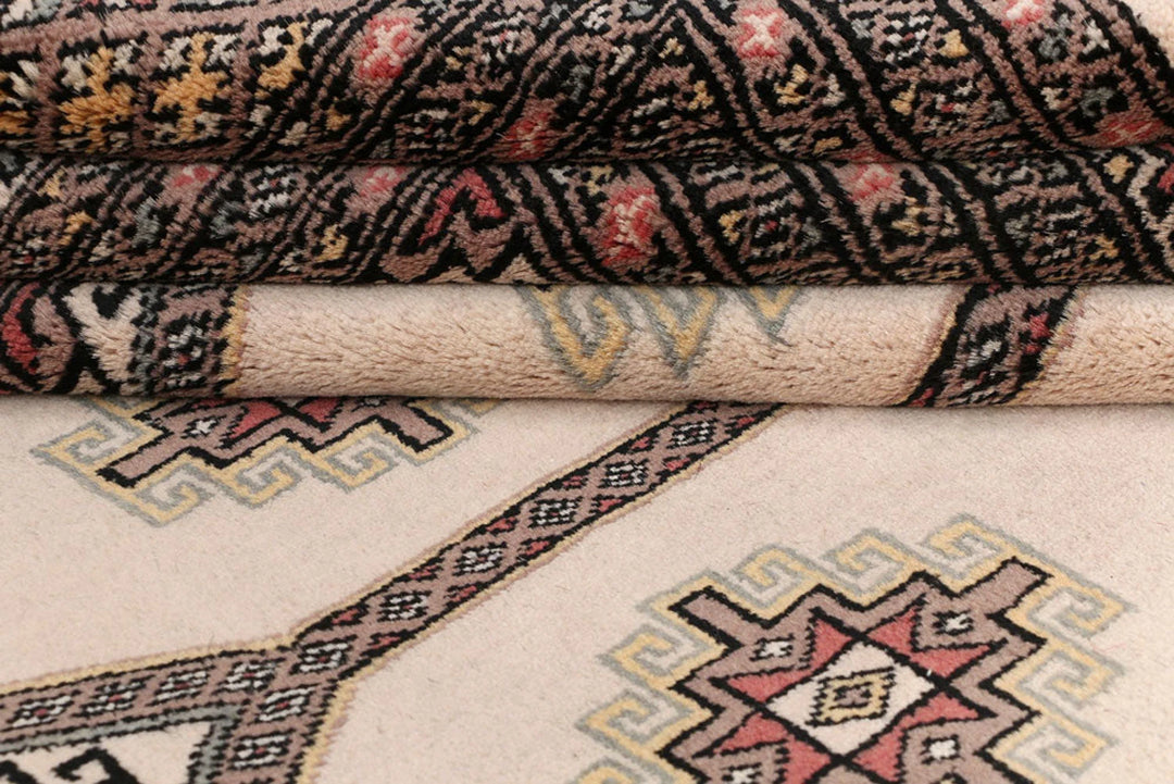 Brown Pakistani Jaldar Rug 6' 7" x 9' 8" Hand-Knotted | No. QA91042