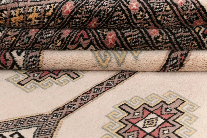 Brown Pakistani Jaldar Rug 6' 7" x 9' 8" Hand-Knotted | No. QA91042
