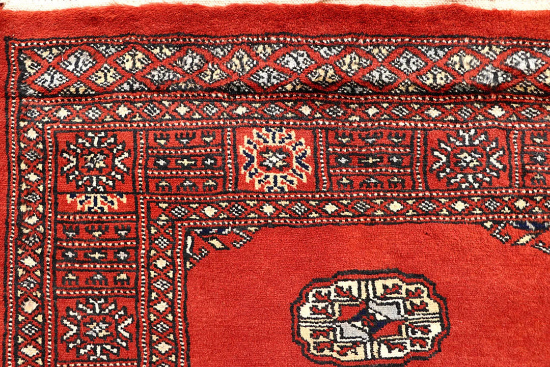 Tomato Pakistani Bokhara Runner Rug 2'7" x 14'2" Hand-Knotted | No. QA91150