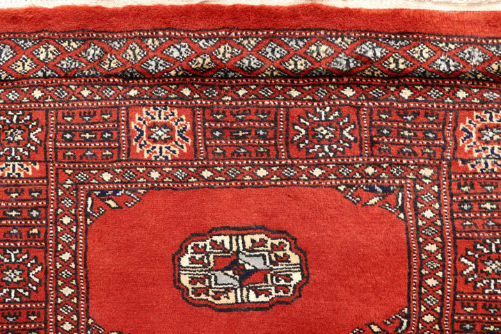 Tomato Pakistani Bokhara Runner Rug 2'7" x 14'2" Hand-Knotted | No. QA91150