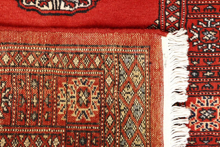 Tomato Pakistani Bokhara Runner Rug 2'7" x 14'2" Hand-Knotted | No. QA91150