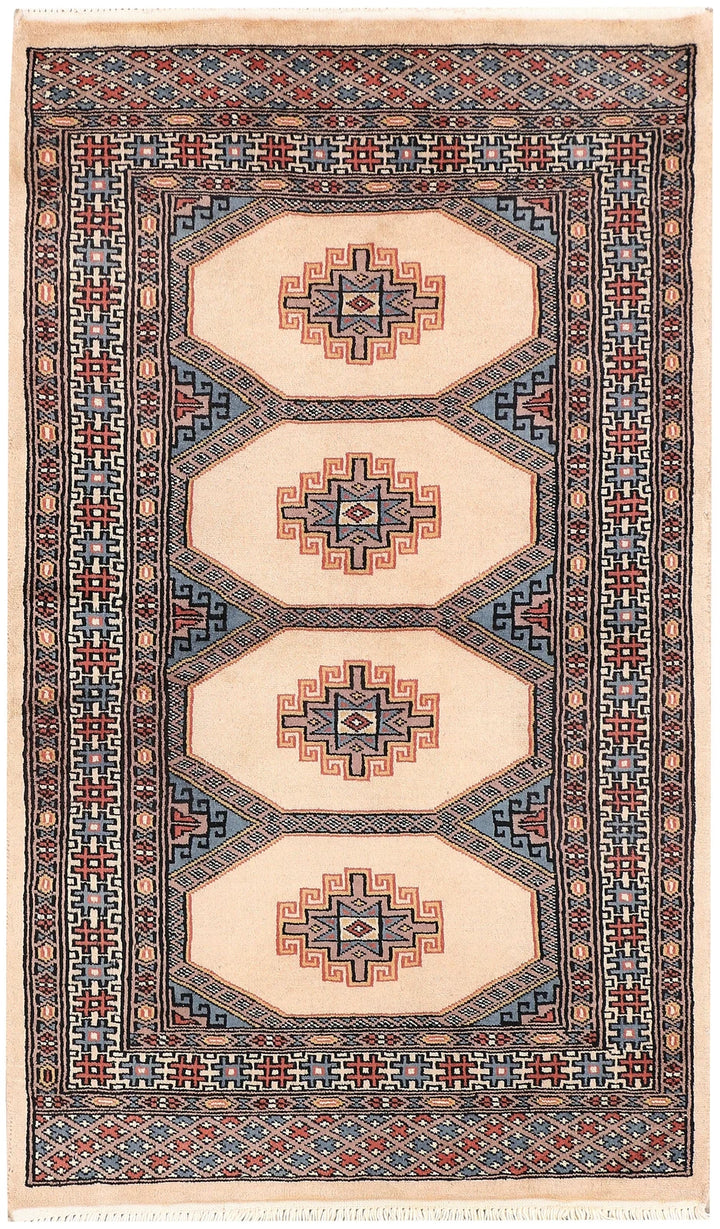 Brown Pakistani Jaldar Rug 2' 6" x 4' 2" Hand-Knotted | No. QA91259