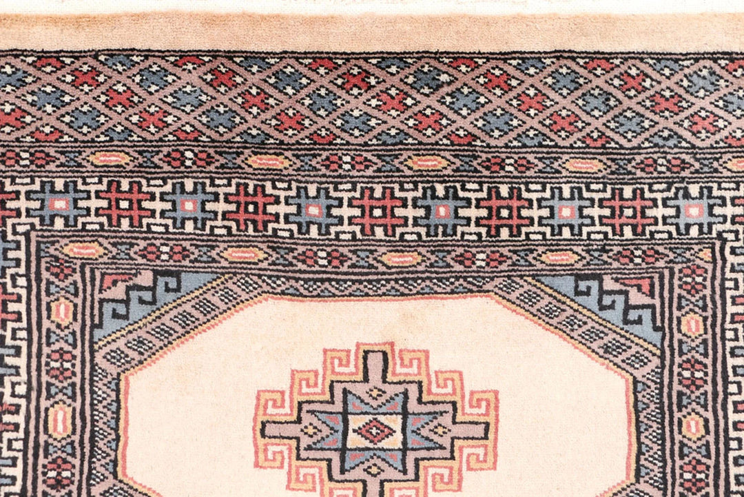 Brown Pakistani Jaldar Rug 2' 6" x 4' 2" Hand-Knotted | No. QA91259
