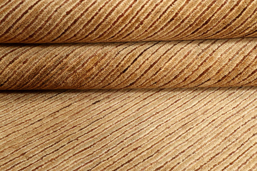 Tan Pakistani Gabbeh Rug 5' 11" x 8' 11" Hand-Knotted | No. QA91279