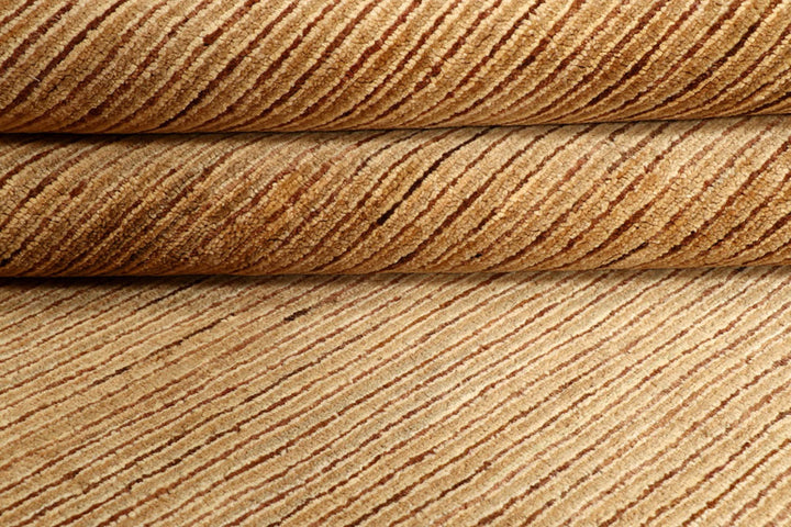 Tan Pakistani Gabbeh Rug 5' 11" x 8' 11" Hand-Knotted | No. QA91279