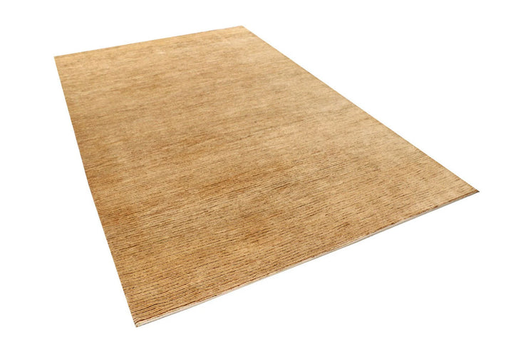 Tan Pakistani Gabbeh Rug 5' 11" x 8' 11" Hand-Knotted | No. QA91279