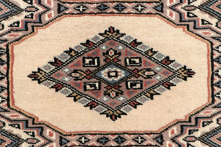 White Pakistani Jaldar Runner 2' 4" x 9' 1" Hand-Knotted | No. QA91641