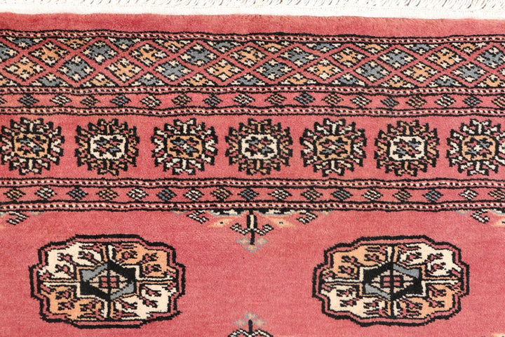 Red Bokhara Rug 3' 1" x 5' 11" Hand-Knotted | No. QA91768
