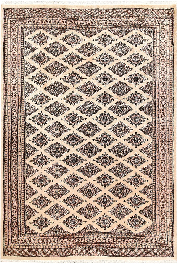 Brown Pakistani Bokhara Rug 6' x 8'10" Hand-Knotted | No. QA91787