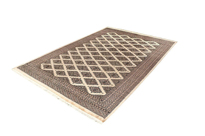 Brown Pakistani Bokhara Rug 6' x 8'10" Hand-Knotted | No. QA91787