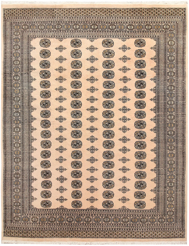 Brown Pakistani Bokhara Rug 8' x 10' 2" Hand-Knotted | No. QA91906