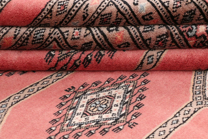 Salmon Pakistani Jaldar Rug 6' 10" x 10' 6" Hand-Knotted | No. QA92023