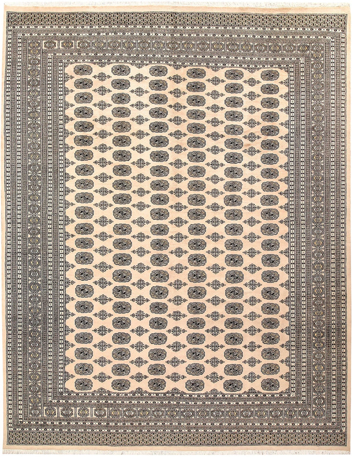 Brown Bokhara Rug 8' 11" x 11' 6" Hand-Knotted | No. QA92068