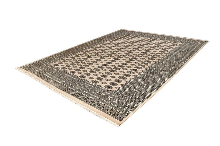 Brown Bokhara Rug 8' 11" x 11' 6" Hand-Knotted | No. QA92068