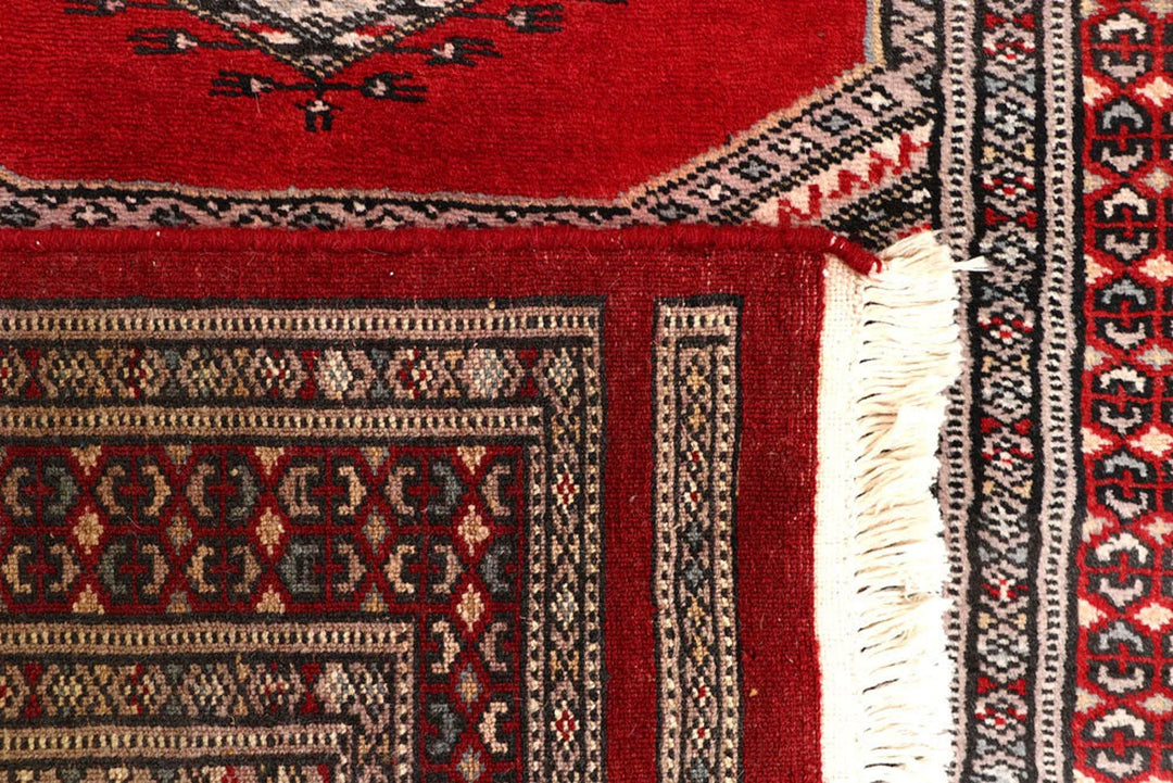 Red Pakistani Jaldar Rug 2' 4" x 9' 5" Hand-Knotted | No. QA92132