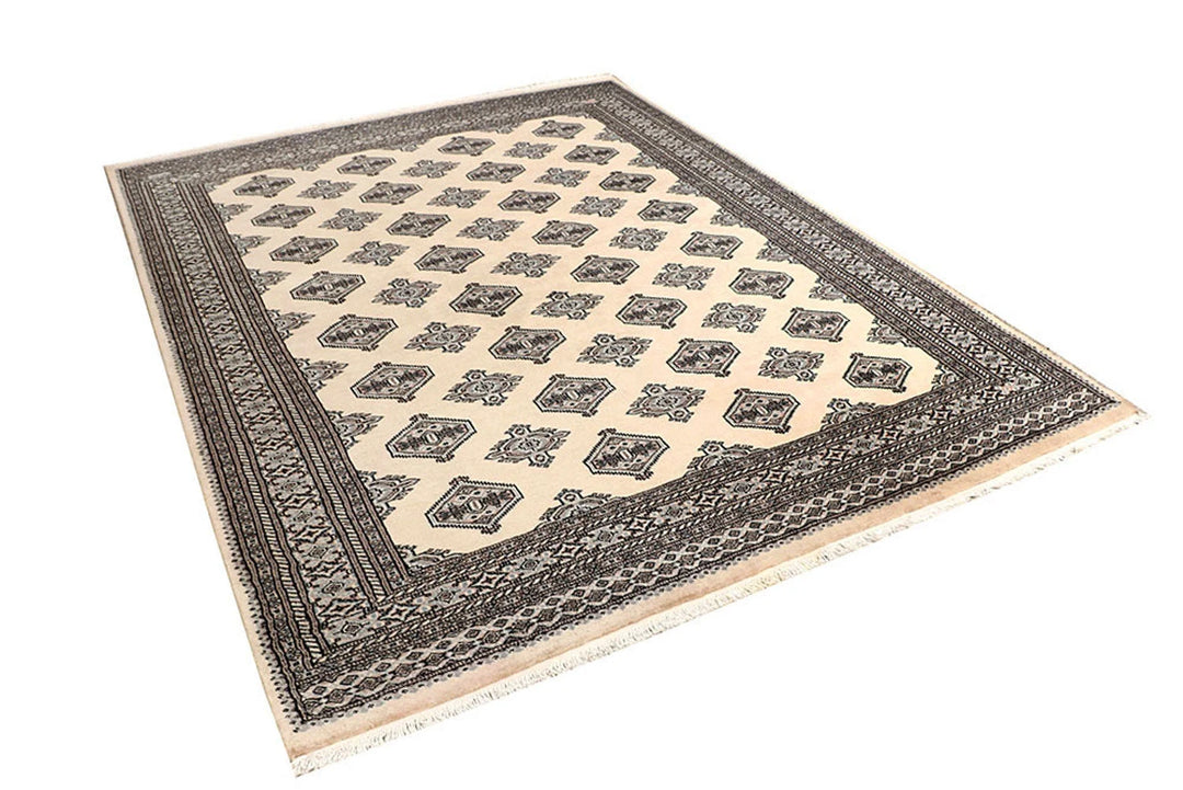 Brown Pakistani Jaldar Rug 6' 7" x 8' 5" Hand-Knotted | No. QA92176