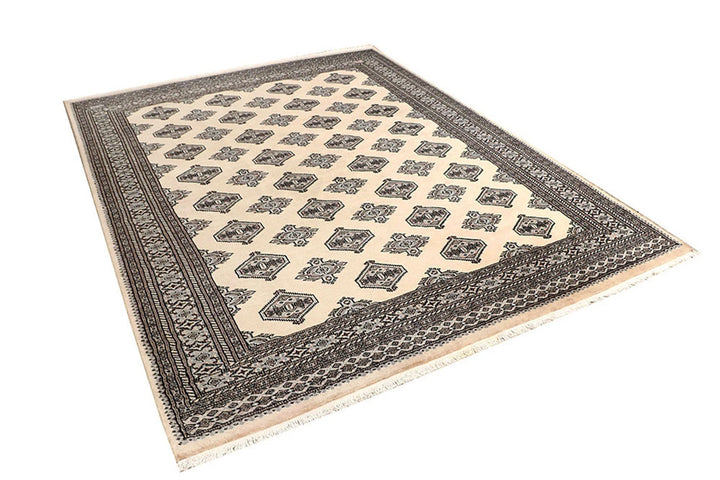 Brown Pakistani Jaldar Rug 6' 7" x 8' 5" Hand-Knotted | No. QA92176