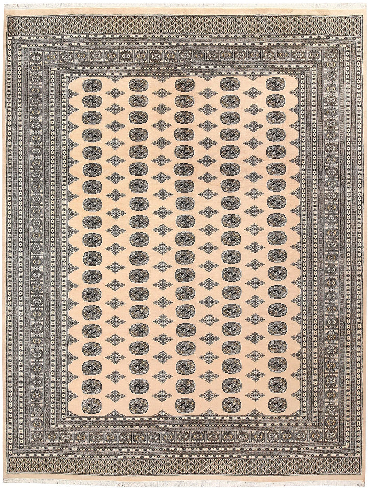 Brown Pakistani Bokhara Rug 9' 4" x 12' 2" Hand-Knotted | No. QA92260