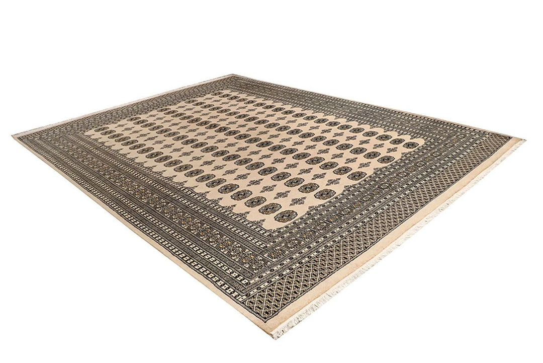 Brown Pakistani Bokhara Rug 9' 4" x 12' 2" Hand-Knotted | No. QA92260