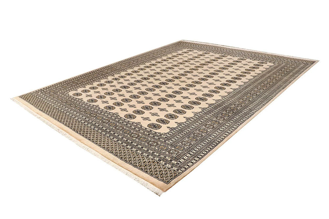 Brown Pakistani Bokhara Rug 9' 4" x 12' 2" Hand-Knotted | No. QA92260