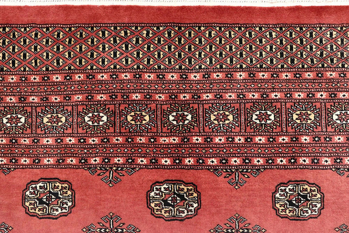 Salmon Pakistani Bokhara Rug 8' 2" x 10' 1" Hand-Knotted | No. QA92324