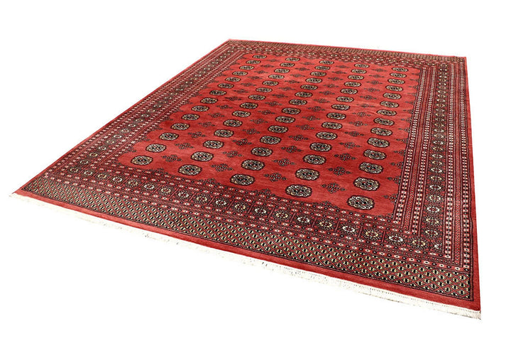Salmon Pakistani Bokhara Rug 8' 2" x 10' 1" Hand-Knotted | No. QA92324
