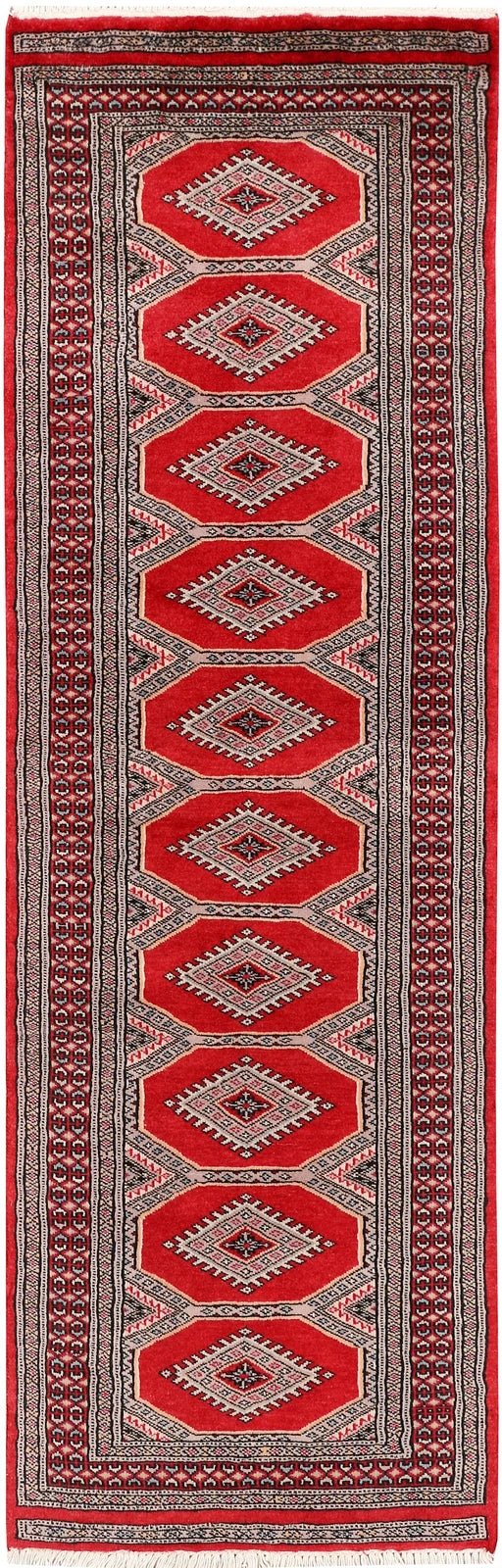 Red Pakistani Jaldar Rug 2' x 6'4" Hand-Knotted | No. QA92361