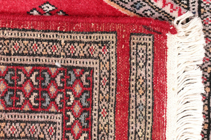 Red Pakistani Jaldar Rug 2' x 6'4" Hand-Knotted | No. QA92361