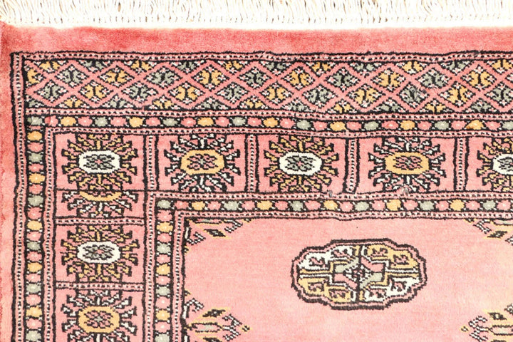 Light Coral Pakistani Bokhara Rug 2'8" x 8' Hand-Knotted | No. QA92524