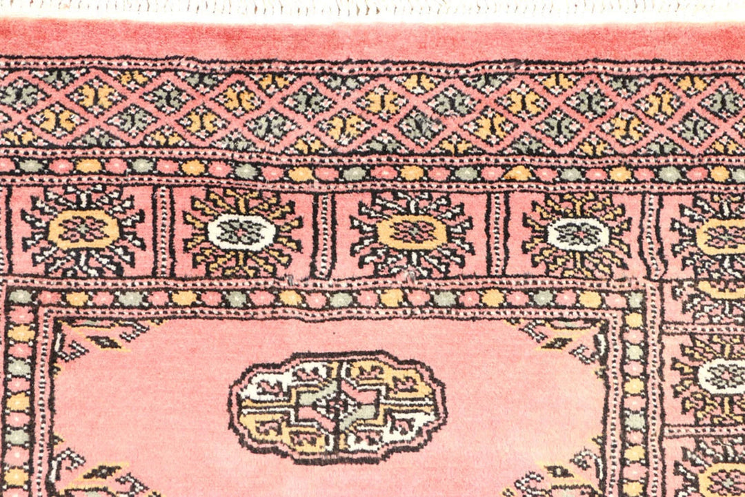 Light Coral Pakistani Bokhara Rug 2'8" x 8' Hand-Knotted | No. QA92524