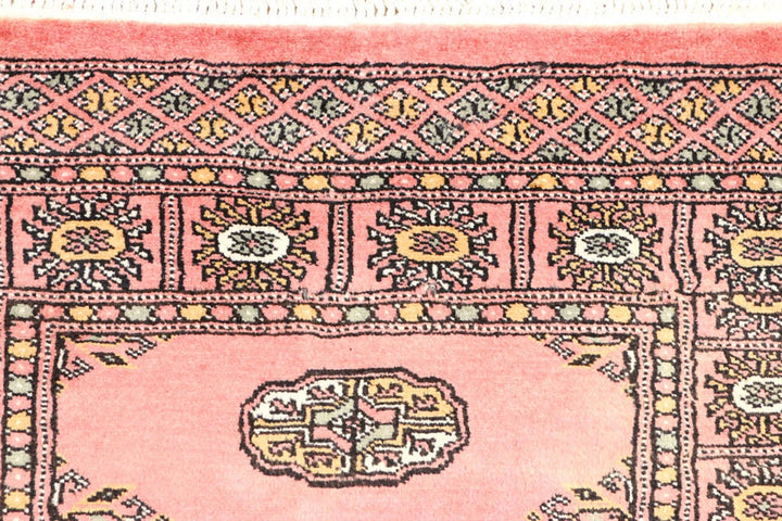 Light Coral Pakistani Bokhara Rug 2'8" x 8' Hand-Knotted | No. QA92524