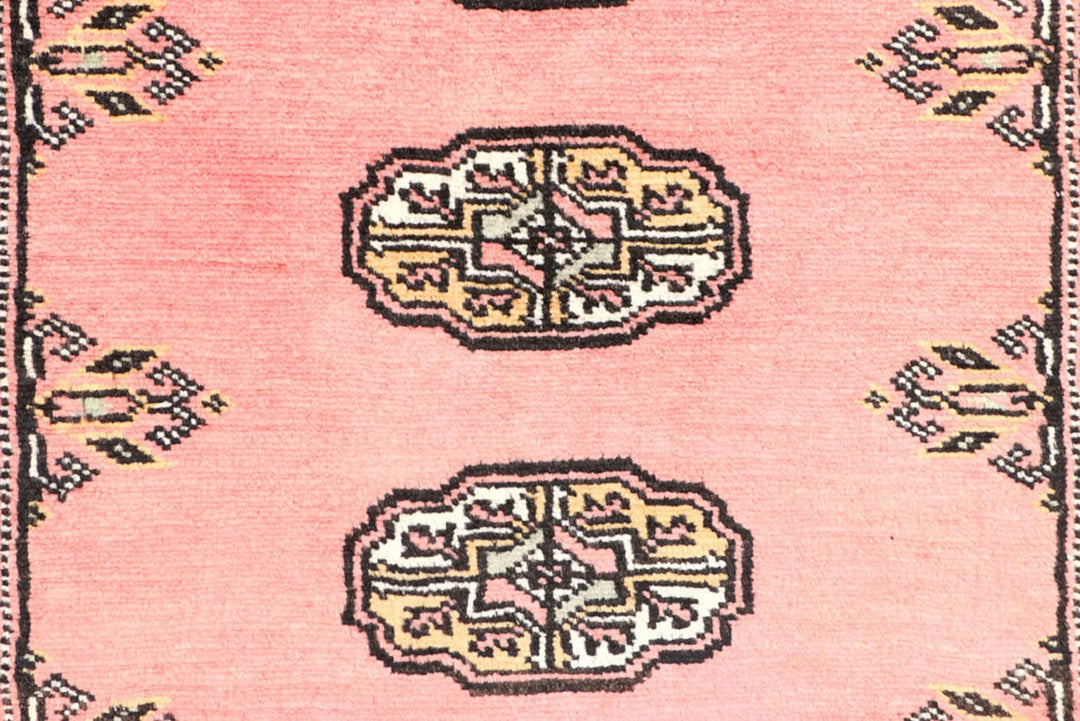 Light Coral Pakistani Bokhara Rug 2'8" x 8' Hand-Knotted | No. QA92524