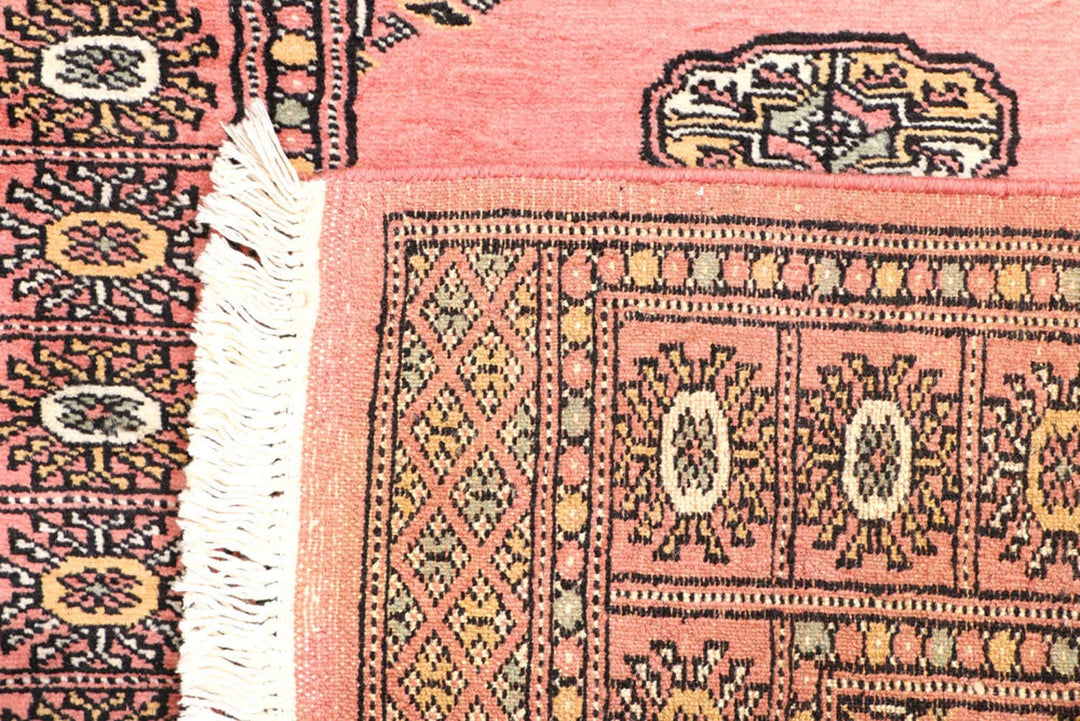 Light Coral Pakistani Bokhara Rug 2'8" x 8' Hand-Knotted | No. QA92524