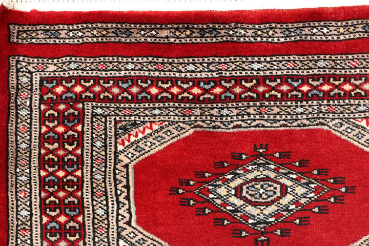 Firebrick Red Pakistani Jaldar Runner 2' 5" x 9' 3" Hand-Knotted | No. QA92525