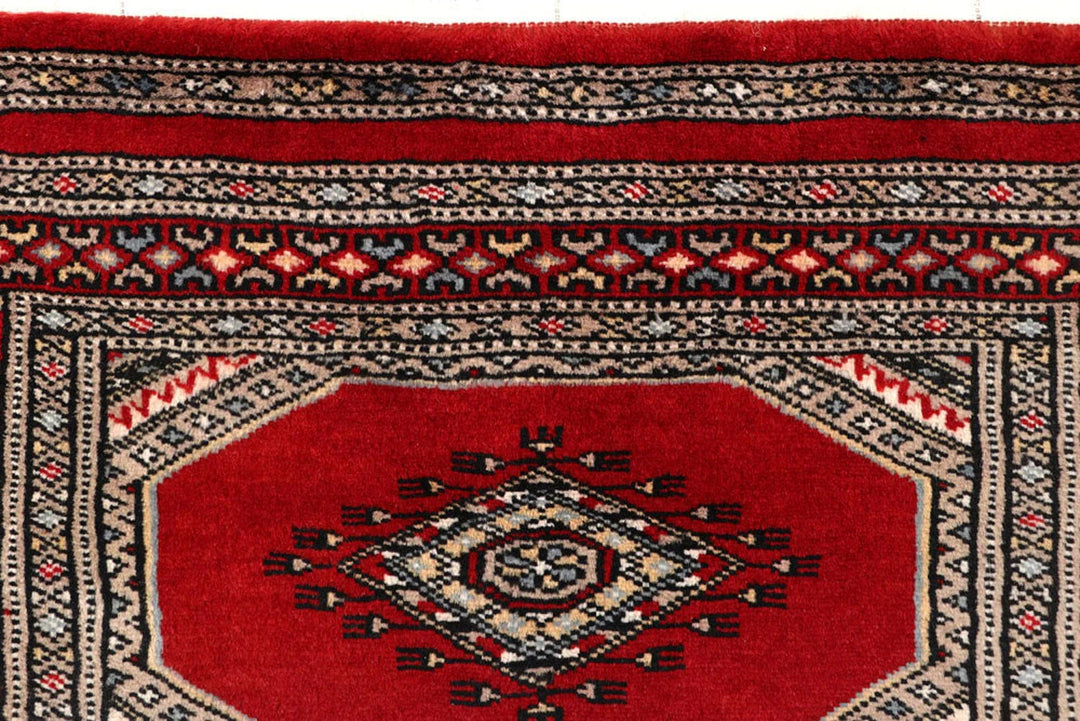 Firebrick Red Pakistani Jaldar Runner 2' 5" x 9' 3" Hand-Knotted | No. QA92525
