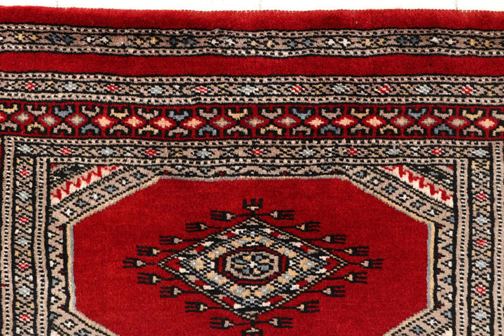 Firebrick Red Pakistani Jaldar Runner 2' 5" x 9' 3" Hand-Knotted | No. QA92525
