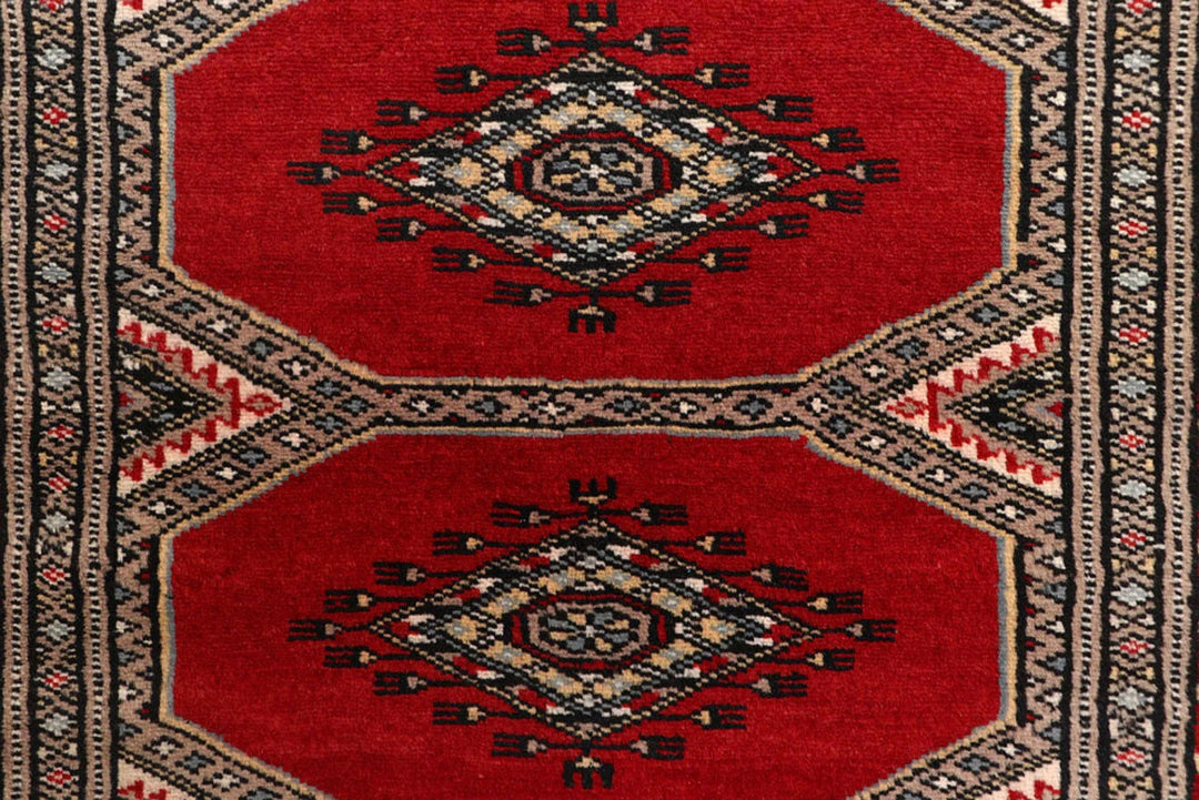 Firebrick Red Pakistani Jaldar Runner 2' 5" x 9' 3" Hand-Knotted | No. QA92525