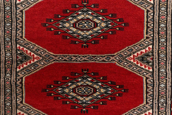 Firebrick Red Pakistani Jaldar Runner 2' 5" x 9' 3" Hand-Knotted | No. QA92525