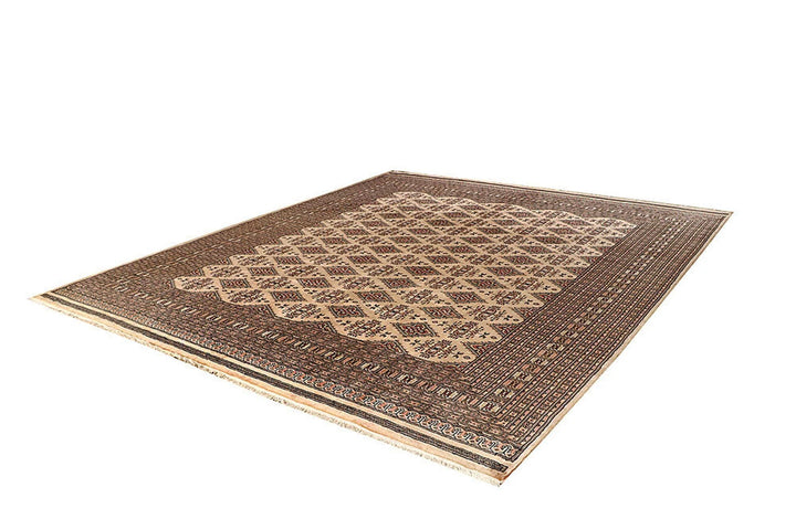 Brown Pakistani Jaldar Rug 9' 4" x 10' 11" Hand-Knotted | No. QA92651
