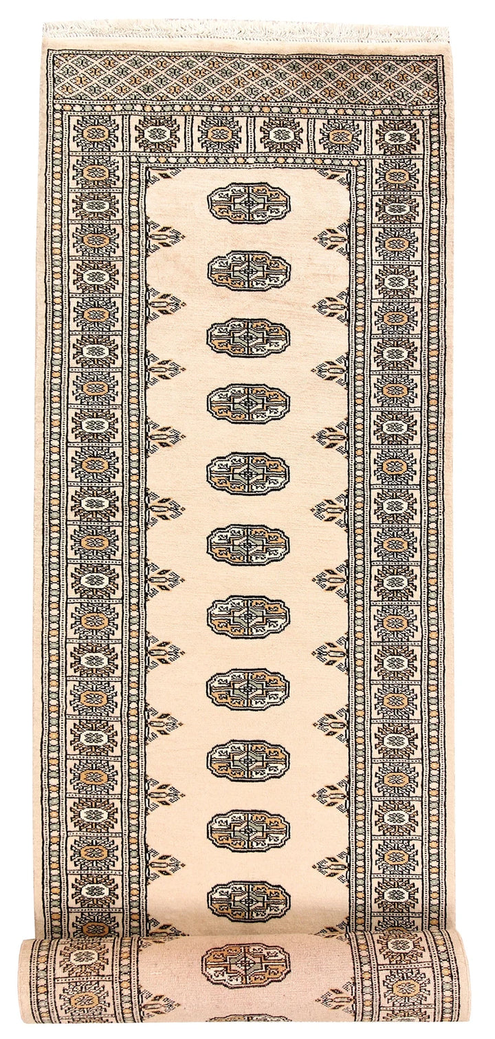 Brown Pakistani Bokhara Rug 2' 7" x 13' 9" Hand-Knotted | No. QA93156