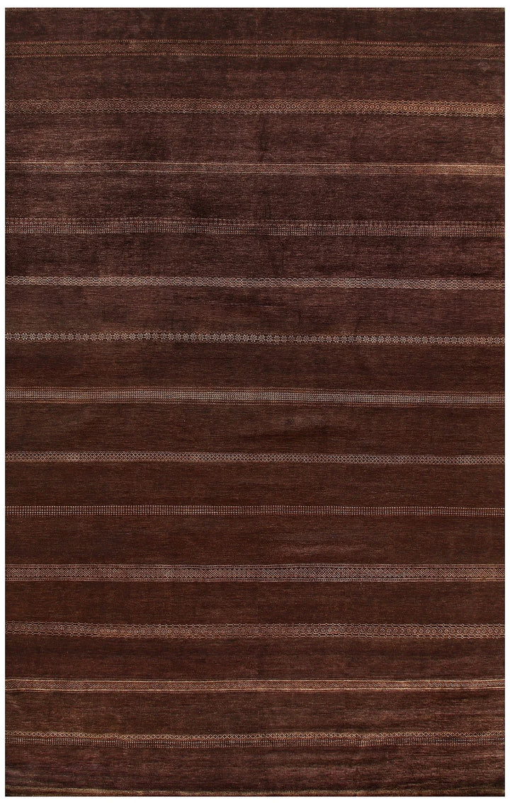 Saddle Brown Pakistani Gabbeh Rug 11' 10" x 18' 6" Hand-Knotted | No. QA93190