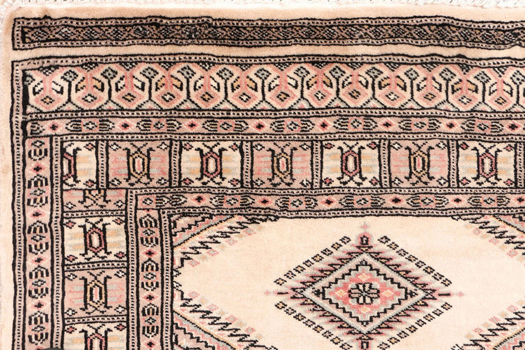 Brown Pakistani Jaldar Rug 3' x 6'4" Hand-Knotted | No. QA93206