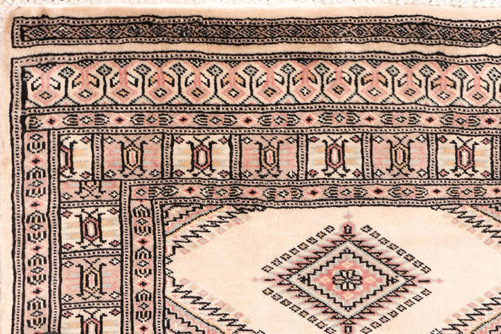 Brown Pakistani Jaldar Rug 3' x 6'4" Hand-Knotted | No. QA93206