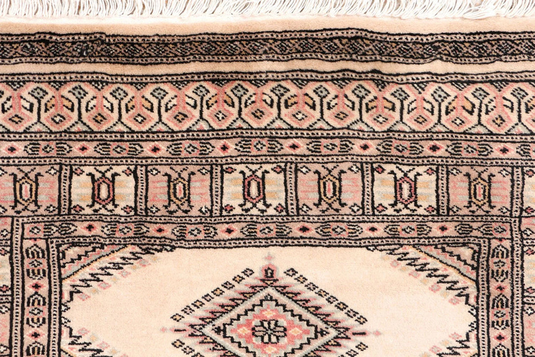 Brown Pakistani Jaldar Rug 3' x 6'4" Hand-Knotted | No. QA93206