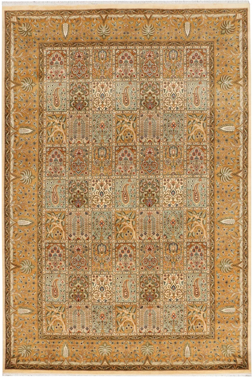 Pakistani Bakhtiar Rug 6' 2" x 9' 2" Hand-Knotted | No. QA93236