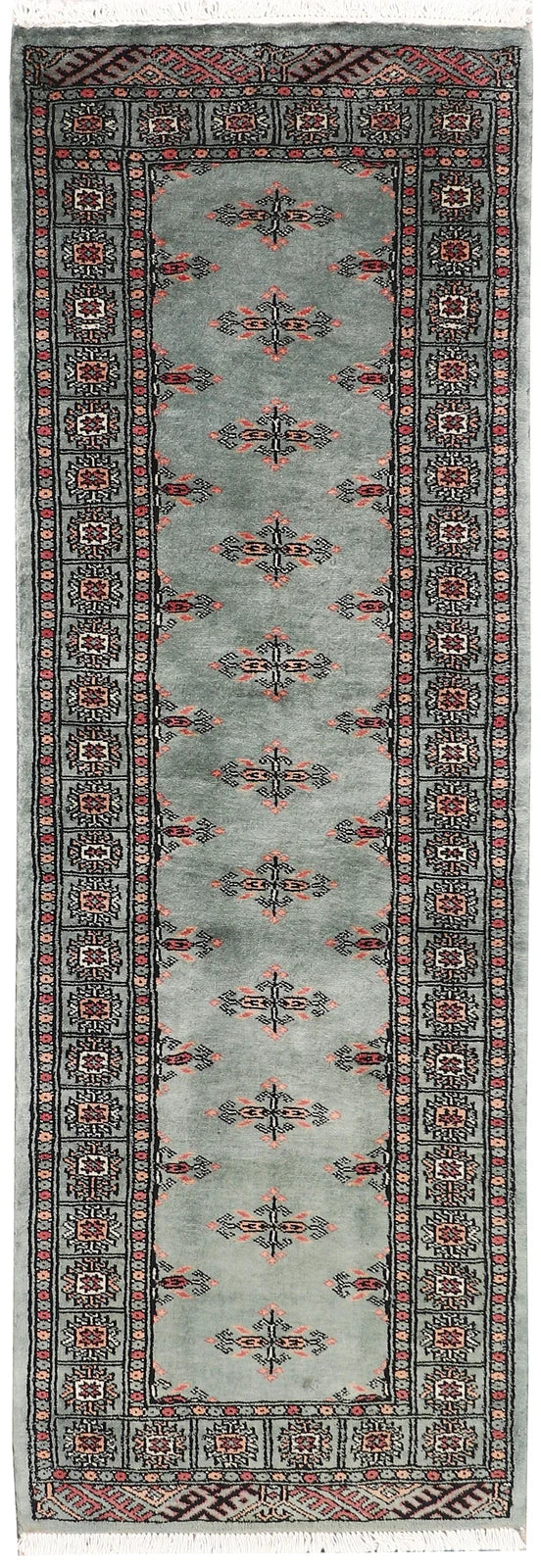 Dark Olive Green Pakistani Butterfly Rug 2' x 5'11" Hand-Knotted | No. QA93300