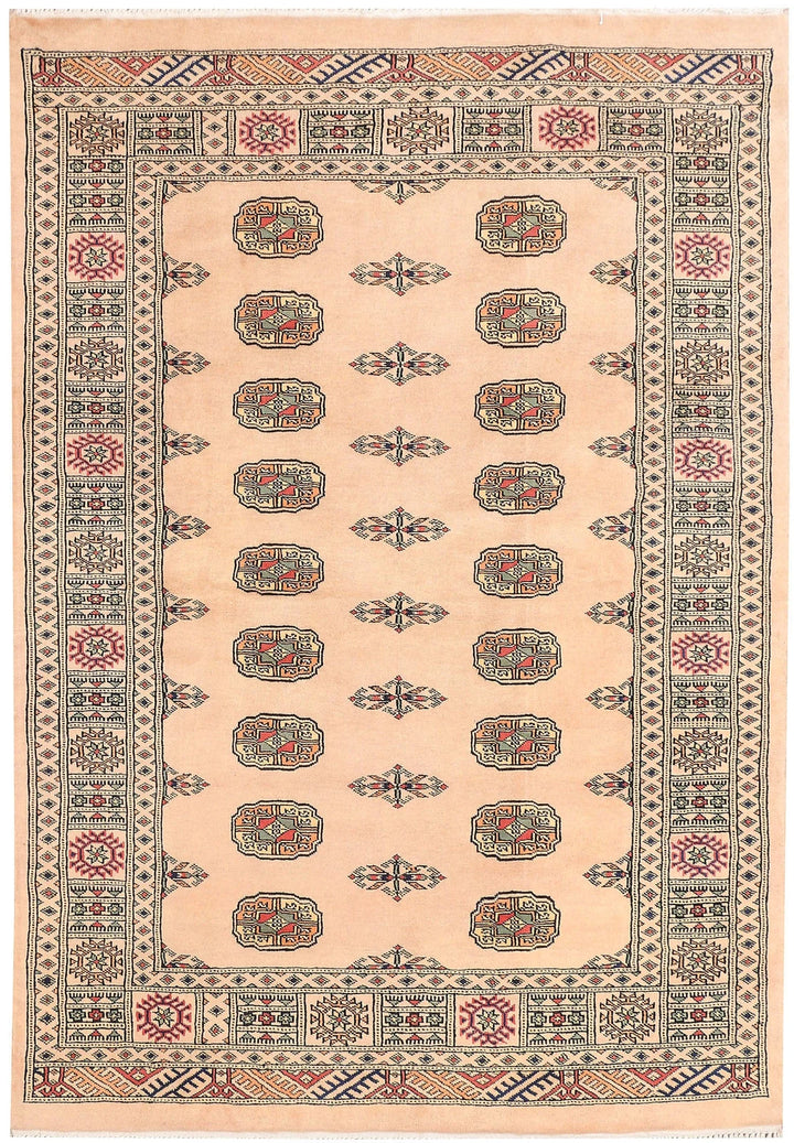 Brown Pakistani Bokhara Rug 4' 1" x 6' 1" Hand-Knotted | No. QA93302
